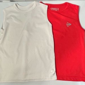 CP SPORT & DUNLOP SPORT Red & White Performance Muscle Tanks Bundle